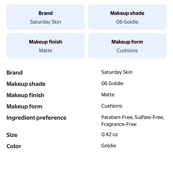 New Saturday Skin All Glow Sunscreen Perfecting Cushion Compact in Shade Honey - Picture 3 of 3